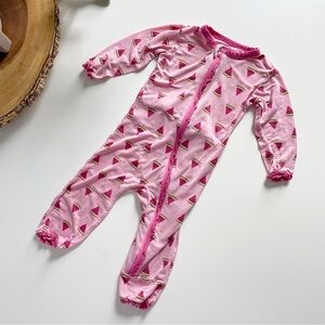 Kickee Pants Bamboo Watermelon Footless Sleep Romper | 3-6m